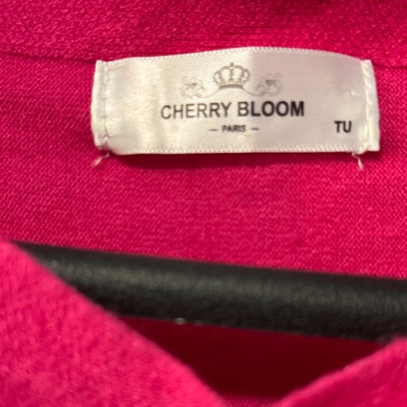 Cherry Bloom Paris Pink Dog Rhinestone Sweatshirt Dress cashmere blend size‎ L - Picture 3 of 4